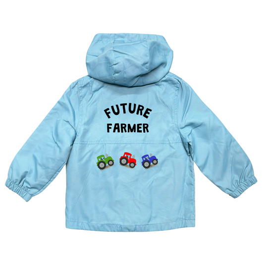 Future Farmer Tractor Rain Jacket - Blue