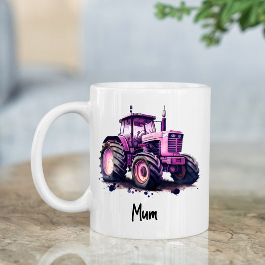 Personalised Purple Tractor Mug