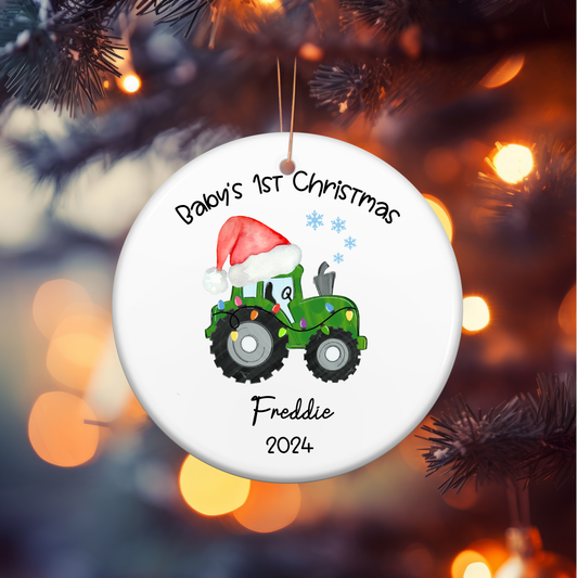 Baby's 1st Christmas Tractor Ornament