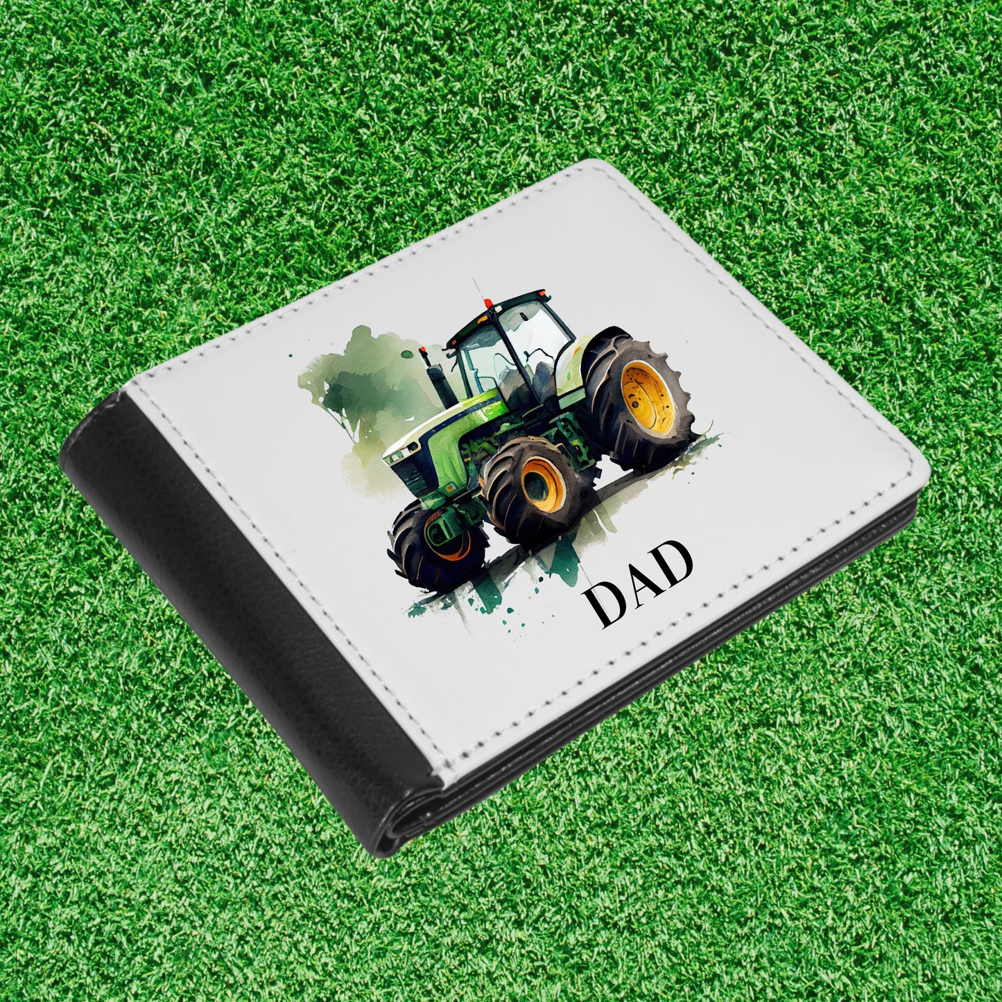 Personalised green Tractor Wallet