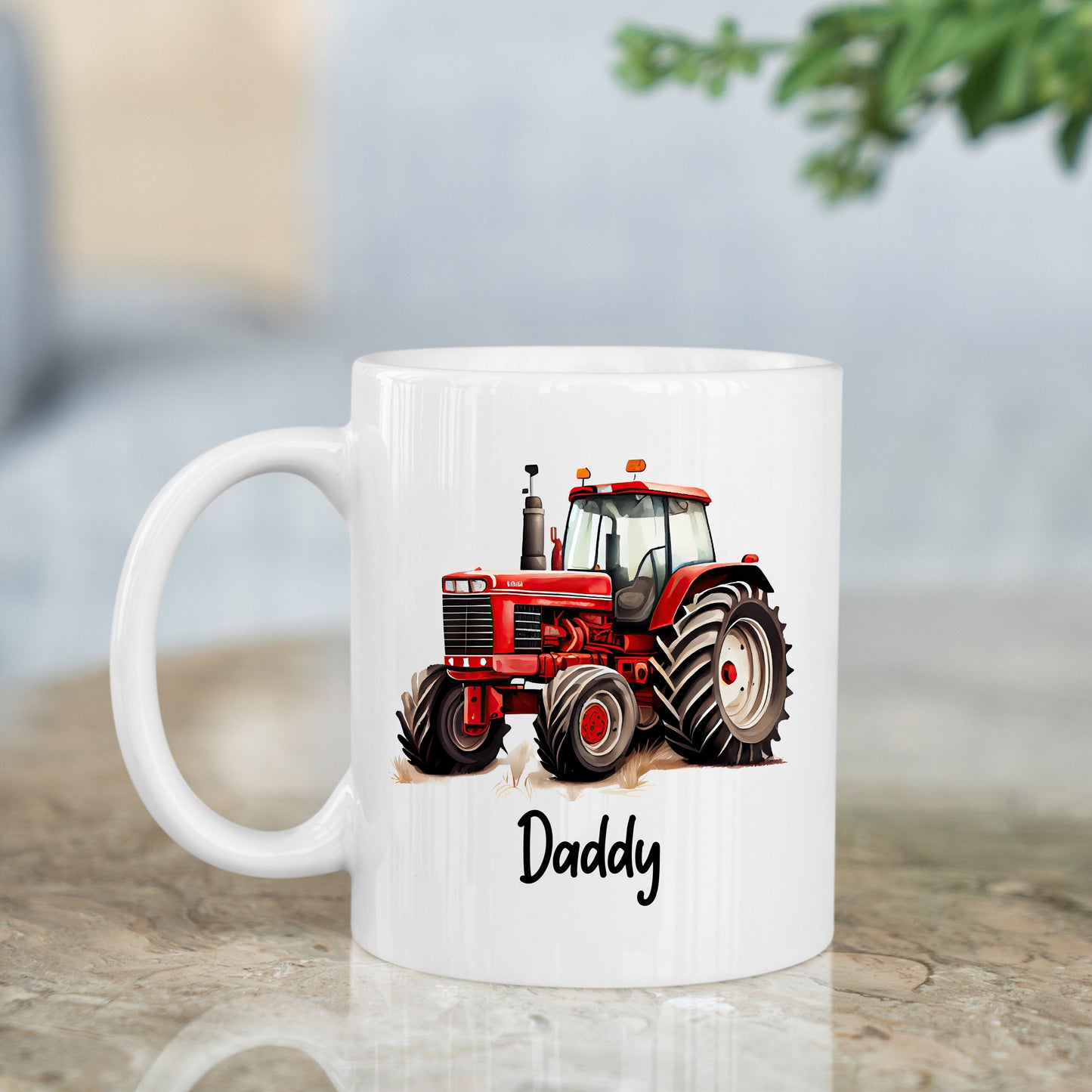 Personalised Red Tractor Mug & Coaster Gift Set