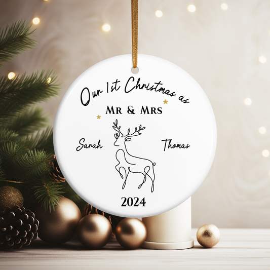 Mr & Mrs Christmas Ornament - Personalised