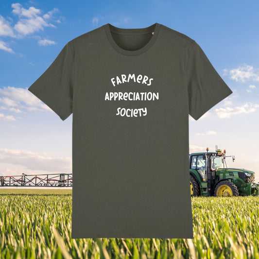 Adults Farmer Khaki T-Shirt - Farmers Appreciation Society