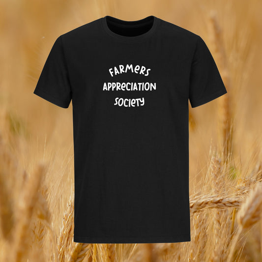 Adults Farmer Black T-Shirt - Farmers Appreciation Society