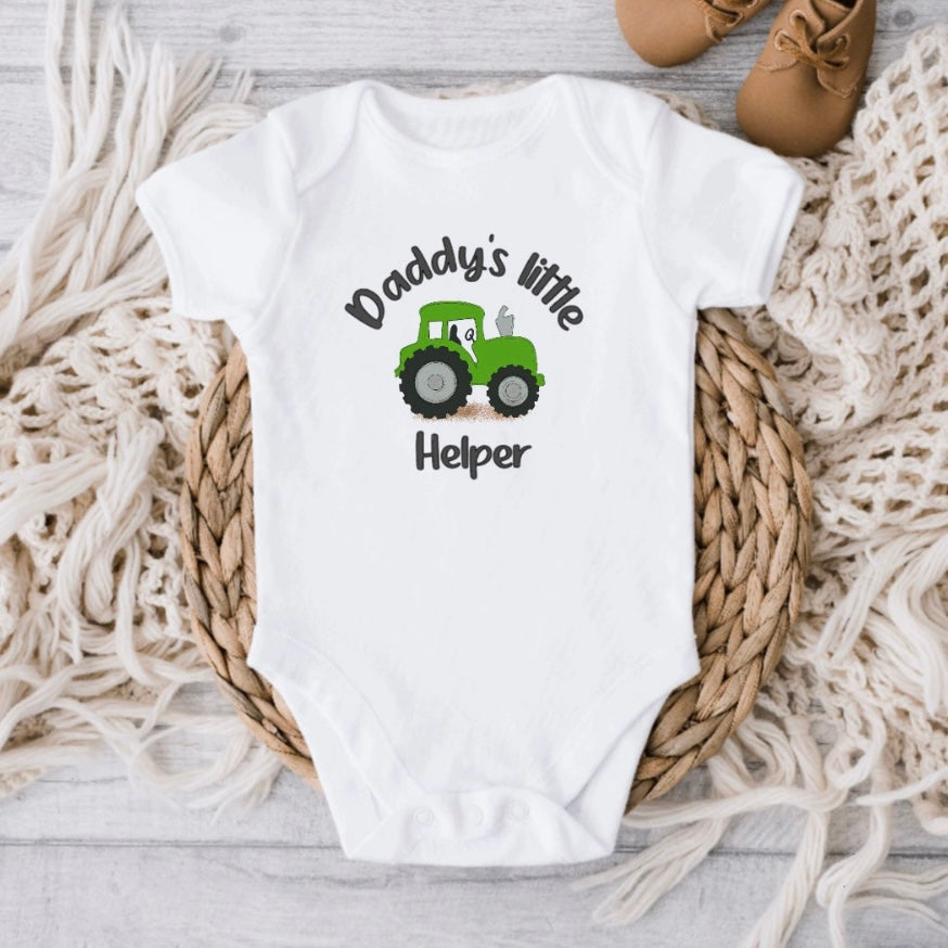 Daddy’s Little Helper Green Tractor Babywear