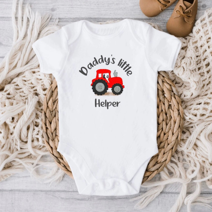 Daddy’s Little Helper Red Tractor Babywear