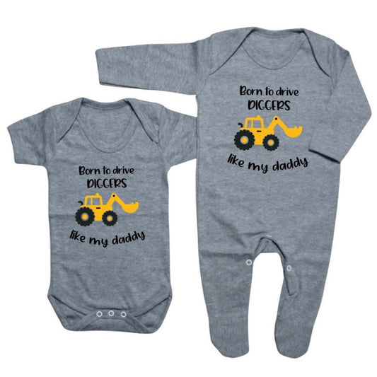 Digger Babywear - Born to Drive Diggers Like My Daddy