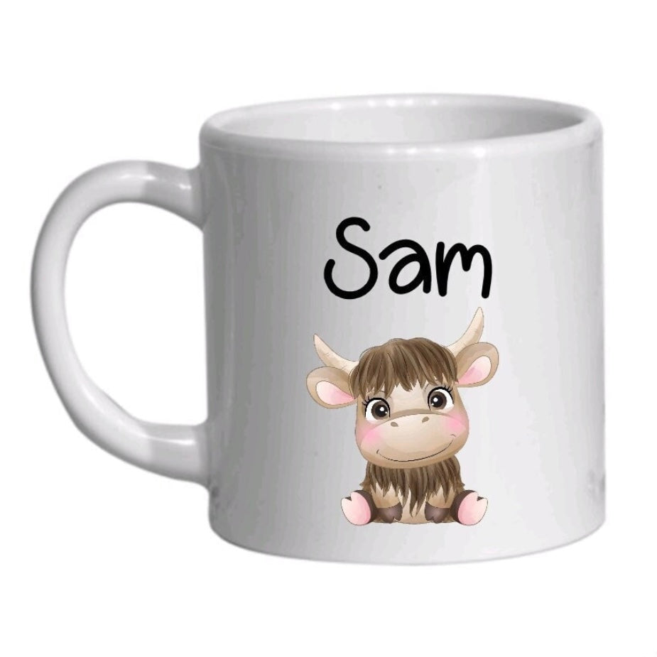 Personalised Highland Cow Toddler Cup