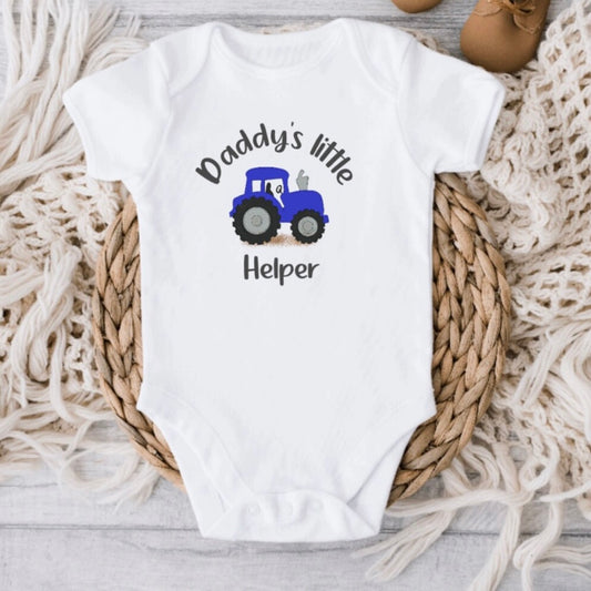 Daddy’s Little Helper Blue Tractor Babywear