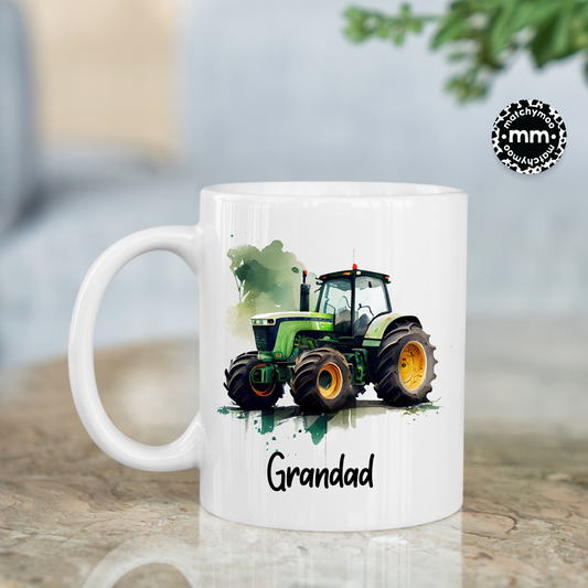 Personalised Green Tractor Mug