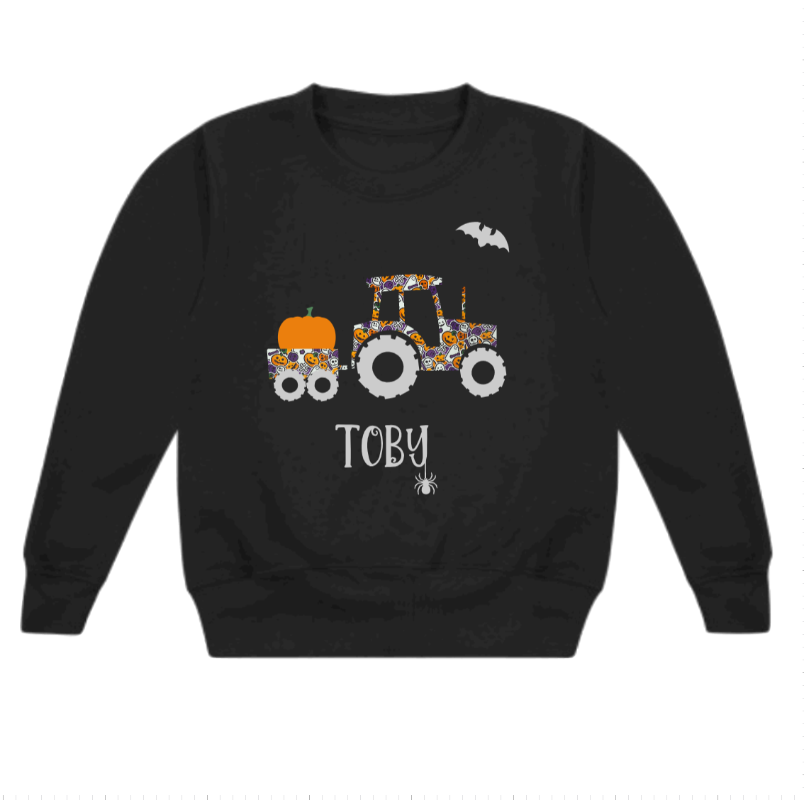 Children's Personalised Halloween Tractor Jumper