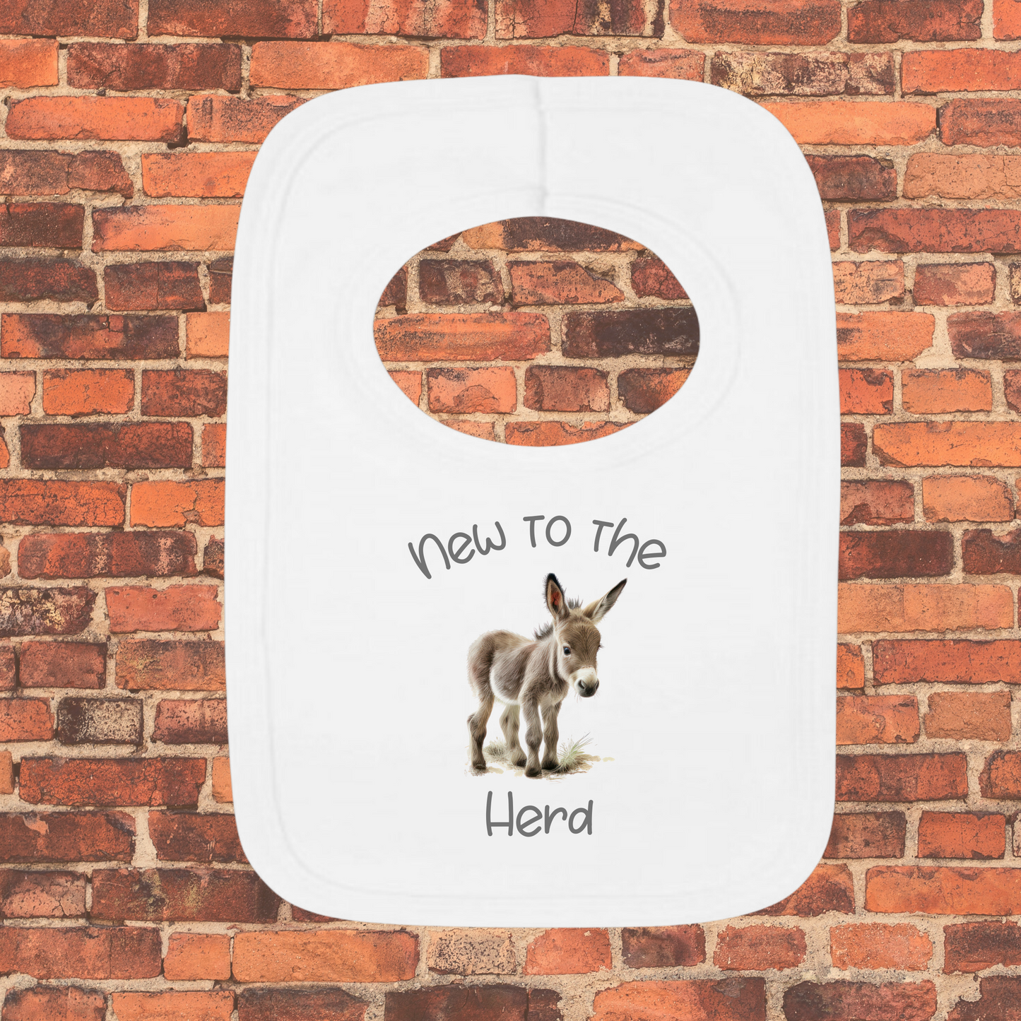 New to the Herd Donkey Baby Bib