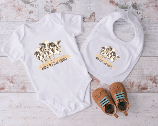 New to the Herd Cow Bodysuit & Bib Set