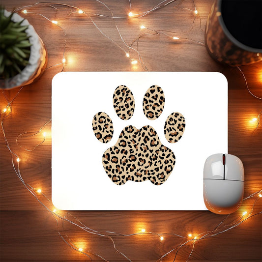 Leopard Print Paw Mouse Mat