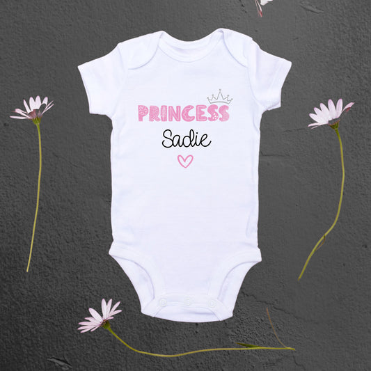 Baby Personalised Princess Bodysuit