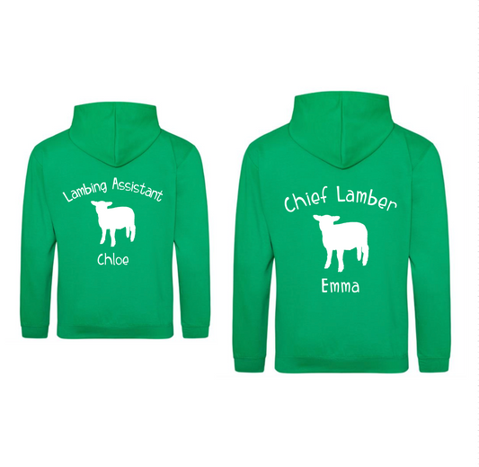 Chief Lamber / Lambing Assistant Green Hoodie