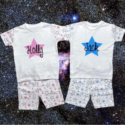 Personalised Short Star Pyjamas