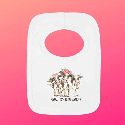 New to the Herd Girls Baby Bib