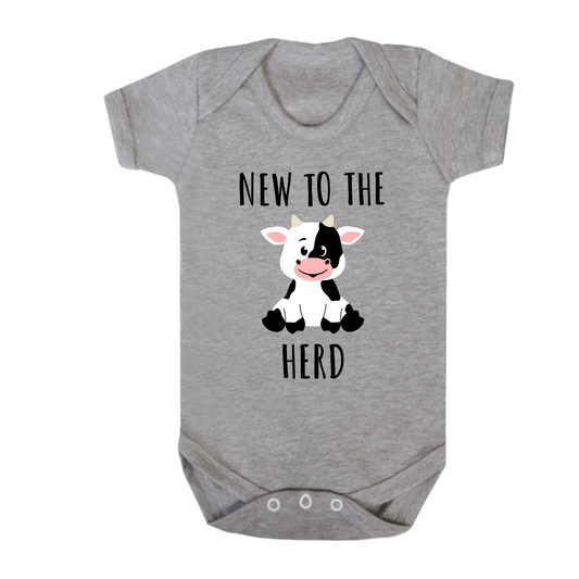 New to the Herd Cow Baby Bodysuit