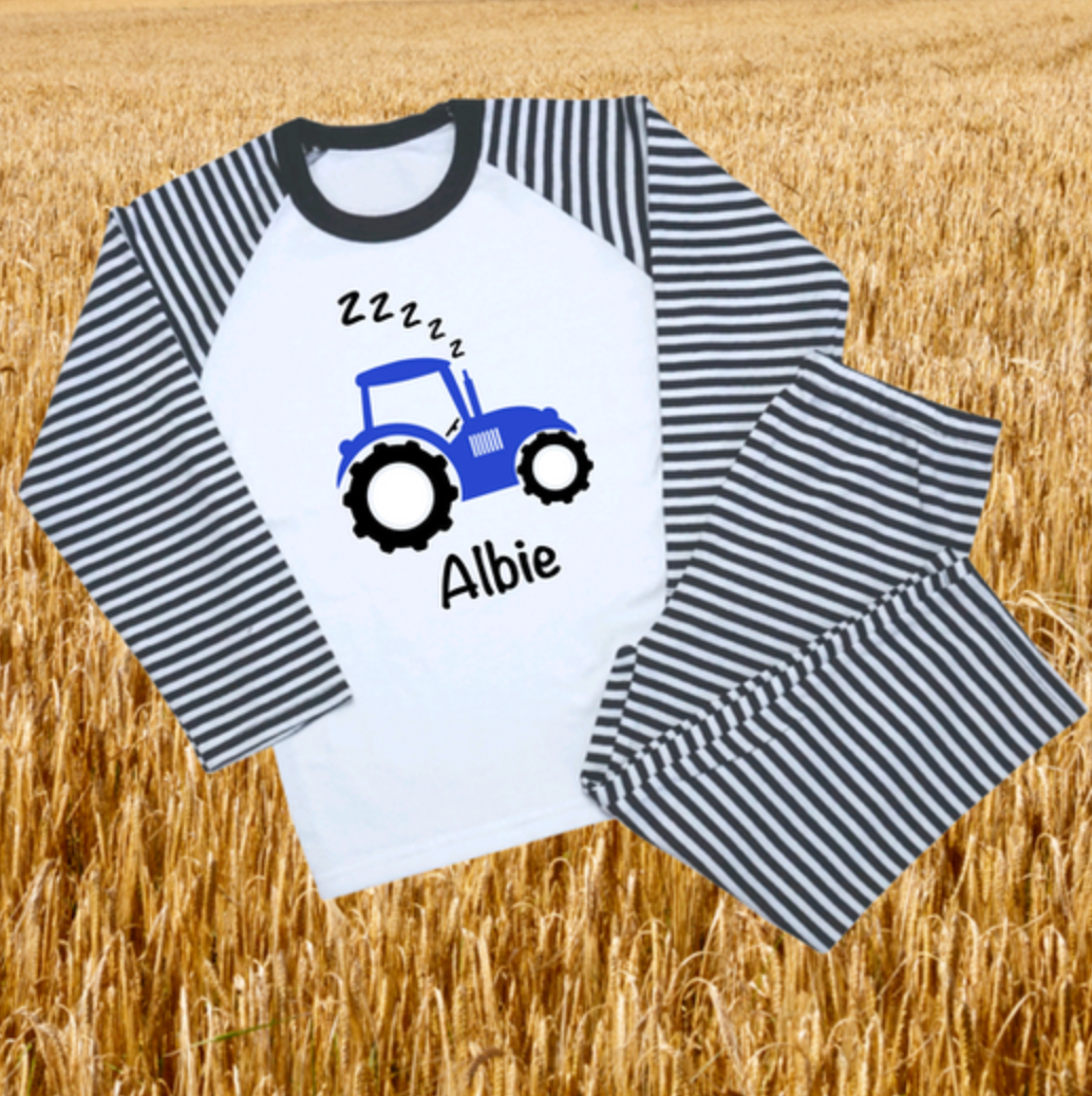 Children's Personalised Tractor Pyjamas