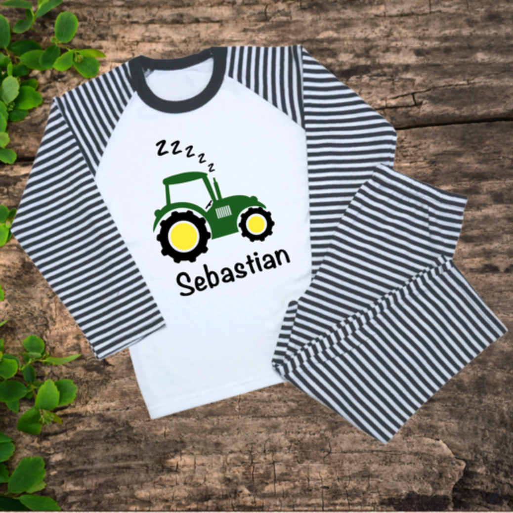 Children's Personalised Tractor Pyjamas