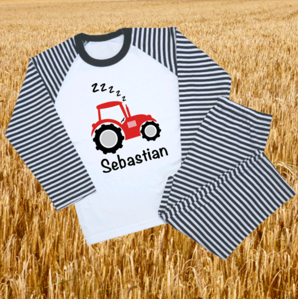 Children's Personalised Tractor Pyjamas